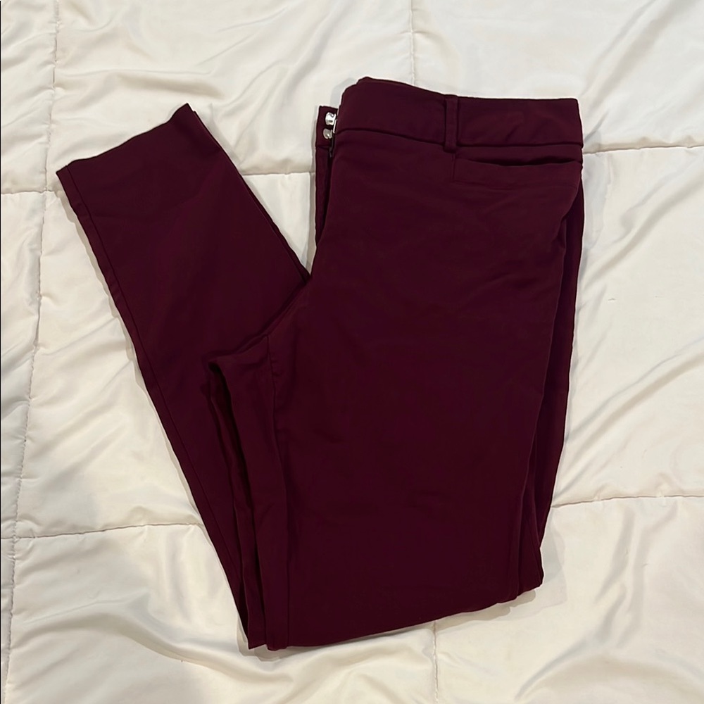 Burgundy Slim Fit Pants